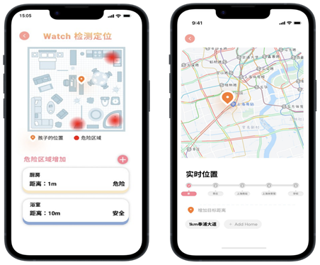 图1 为学生开发的室内室外场景定位app